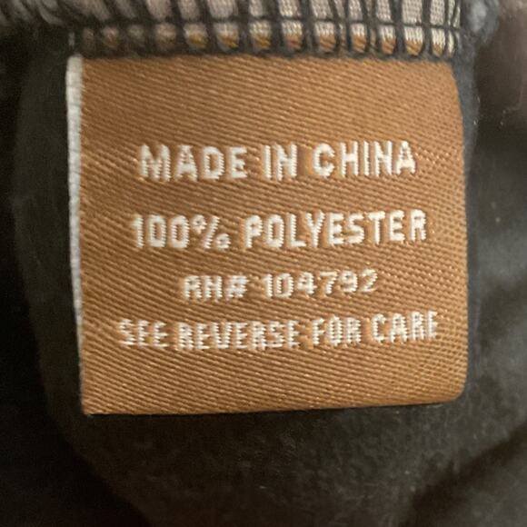 Victory Outfitters Size M 1/4 Zip Black White Buffalo Plaid Fleece Pullover Top - Picture 11 of 12